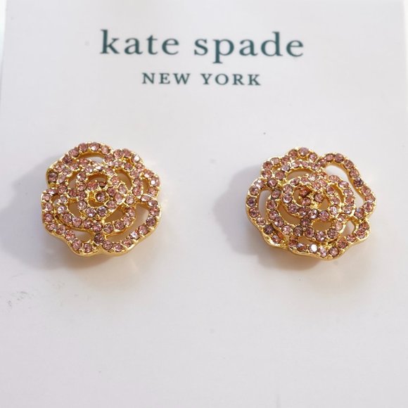 Kate Spade Pave Rose Stud Earrings